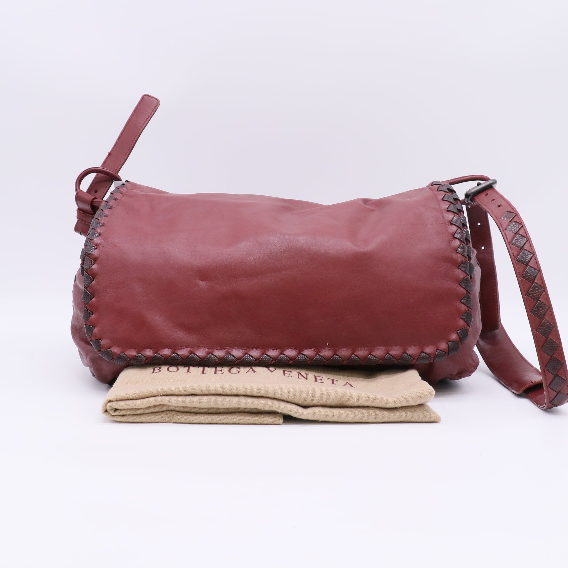 Bottega Veneta Leather Flap Shoulder Bag twins LDJ5112
