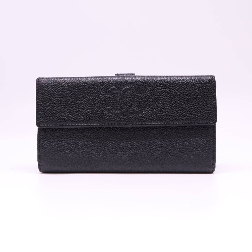 Chanel Timeless CC Caviar Flap Long Wallet W21923