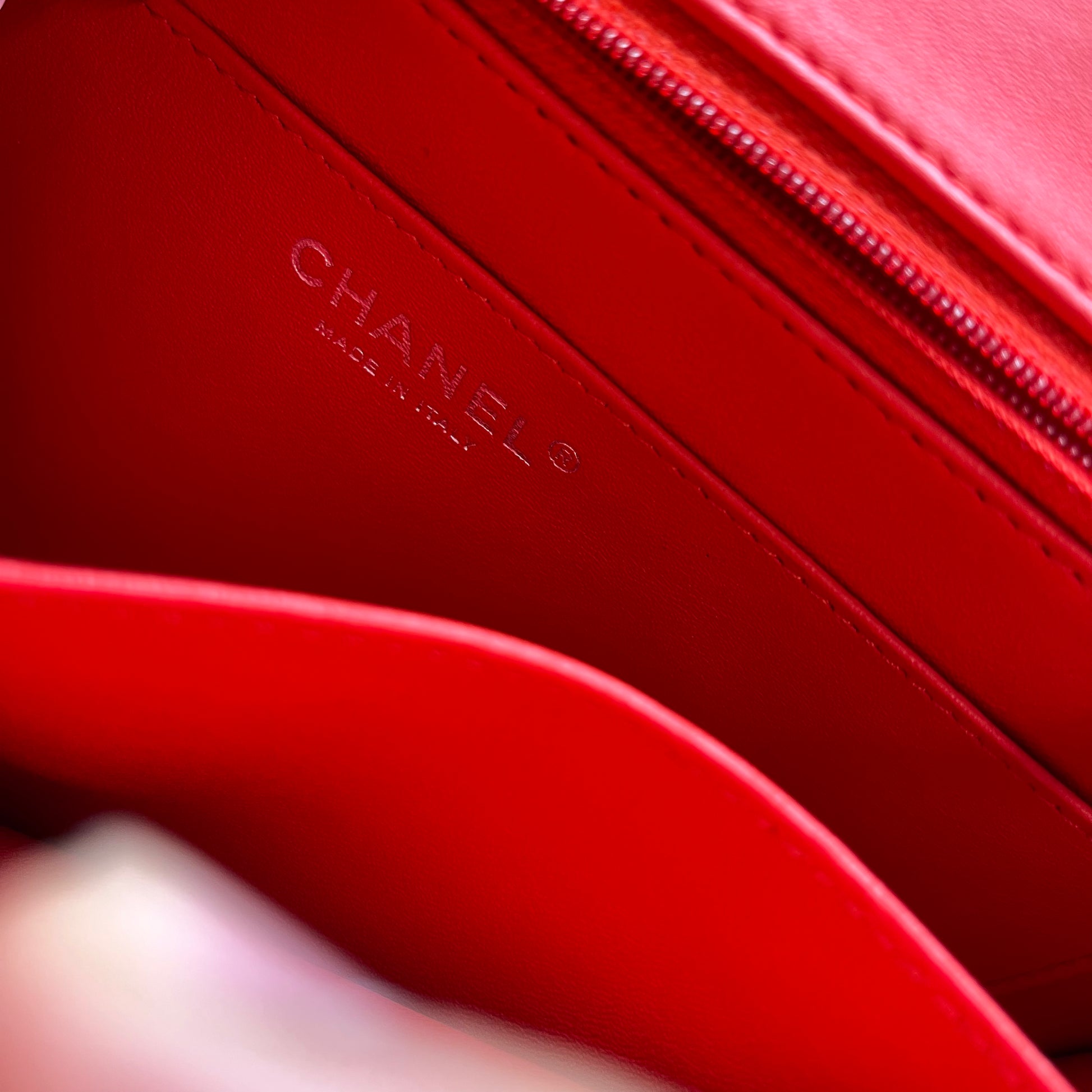 Red Large Lambskin Geometric Flap Crossbody Bag twins