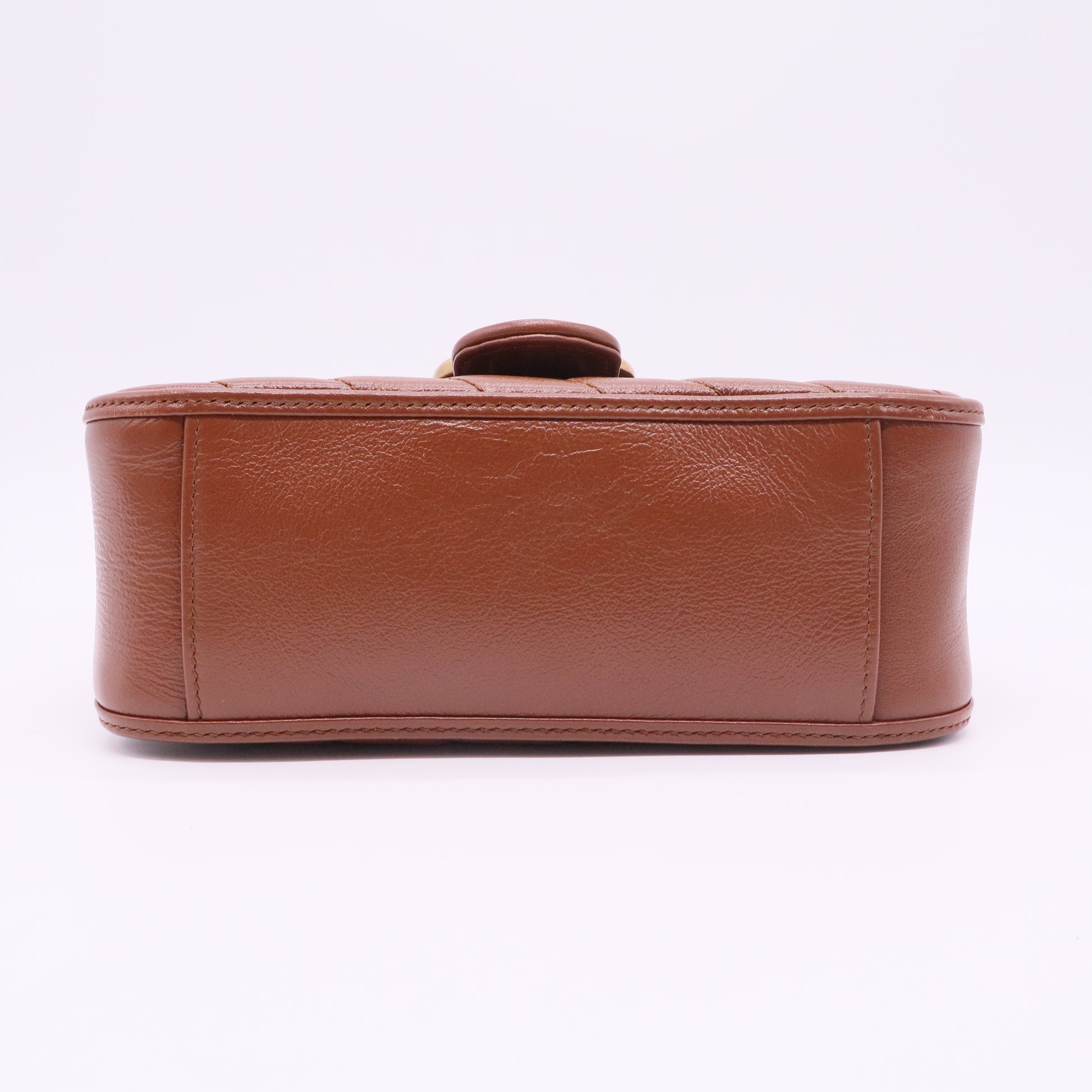 Brown Matelasse Leather Mini GG Marmont Top Handle Bag Twins