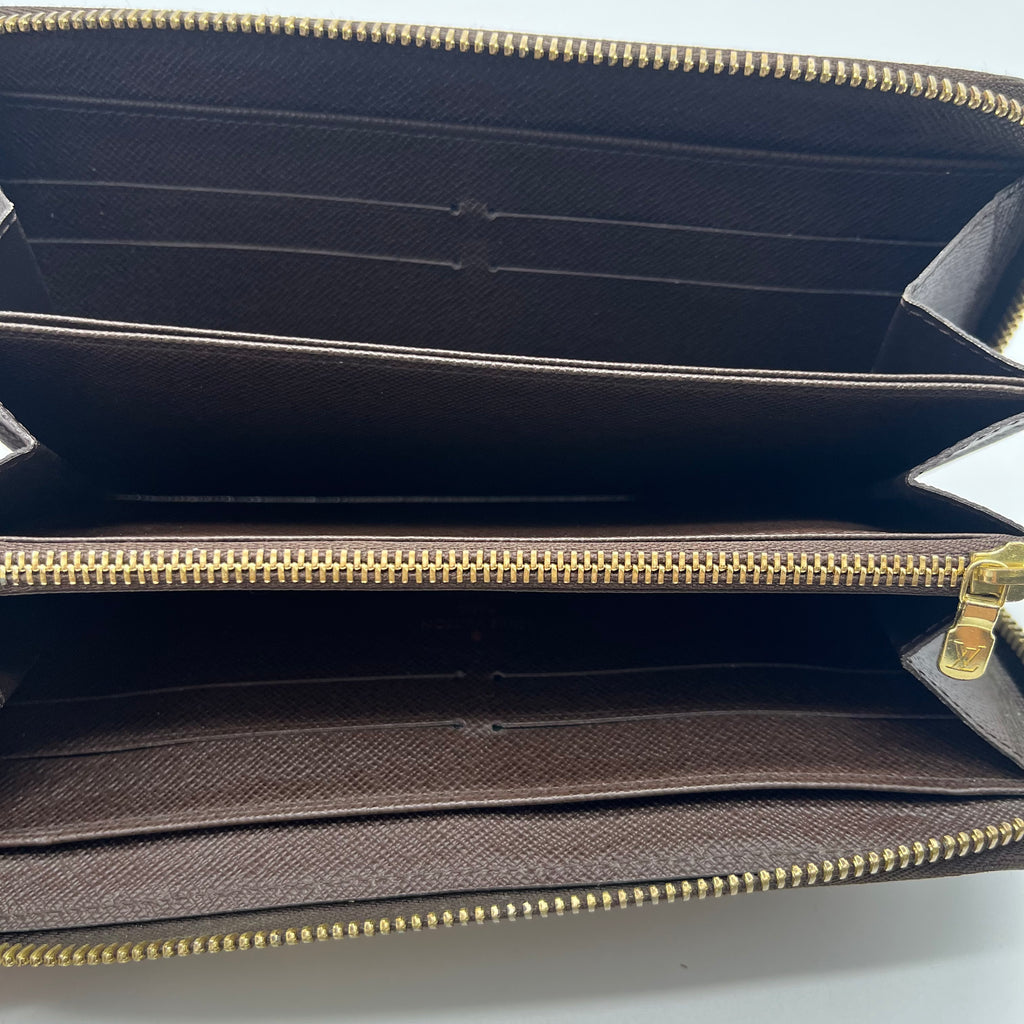 Zippy Wallet Damier Long Wallet Brown Bronze twins