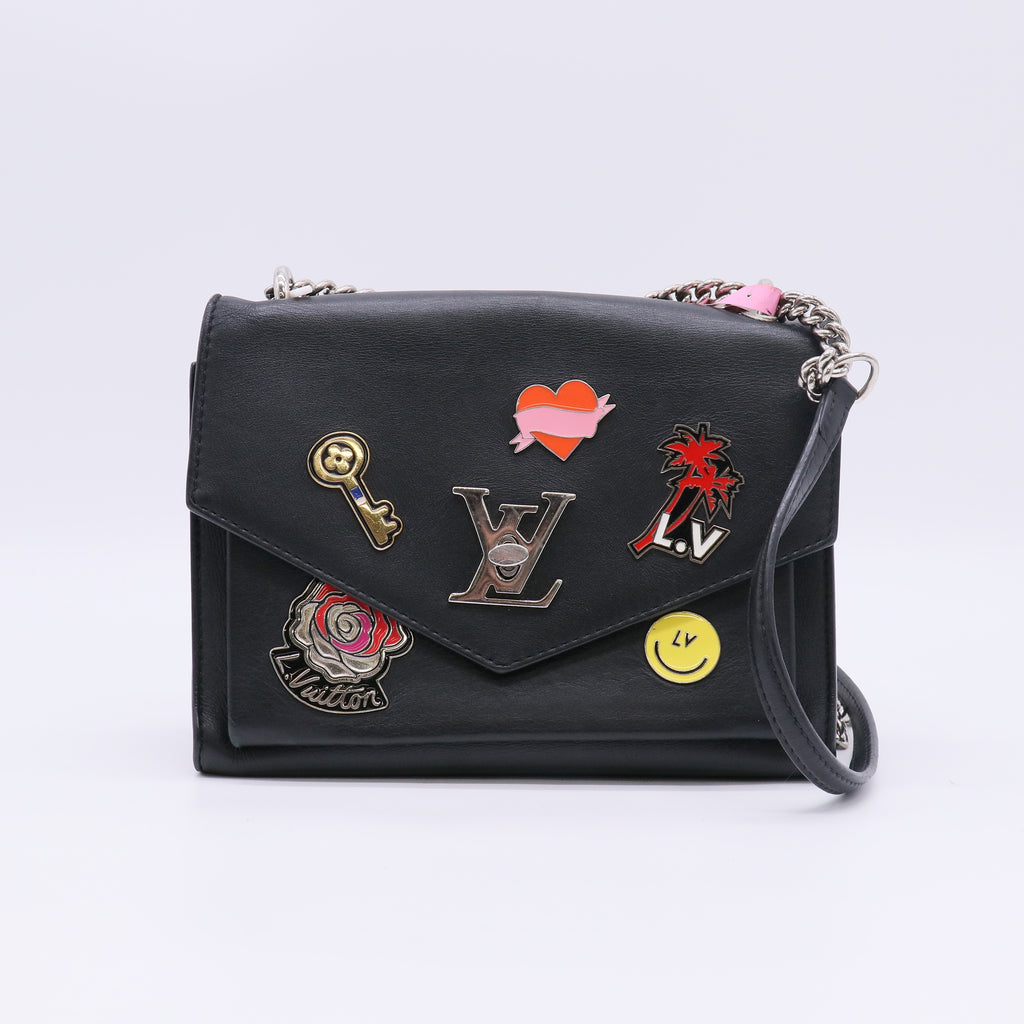 Louis Vuitton Mylockme Handbag Limited Edition Pin Embellished Leather BB twins LDJ5092