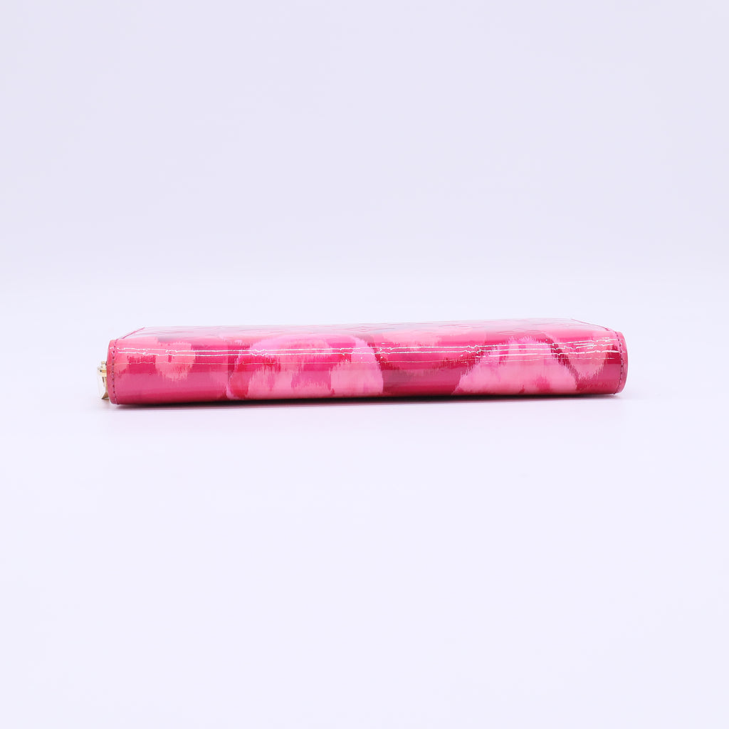 Louis Vuitton Pink Monogram Vernis Ikat Flower Zippy Continental W22119
