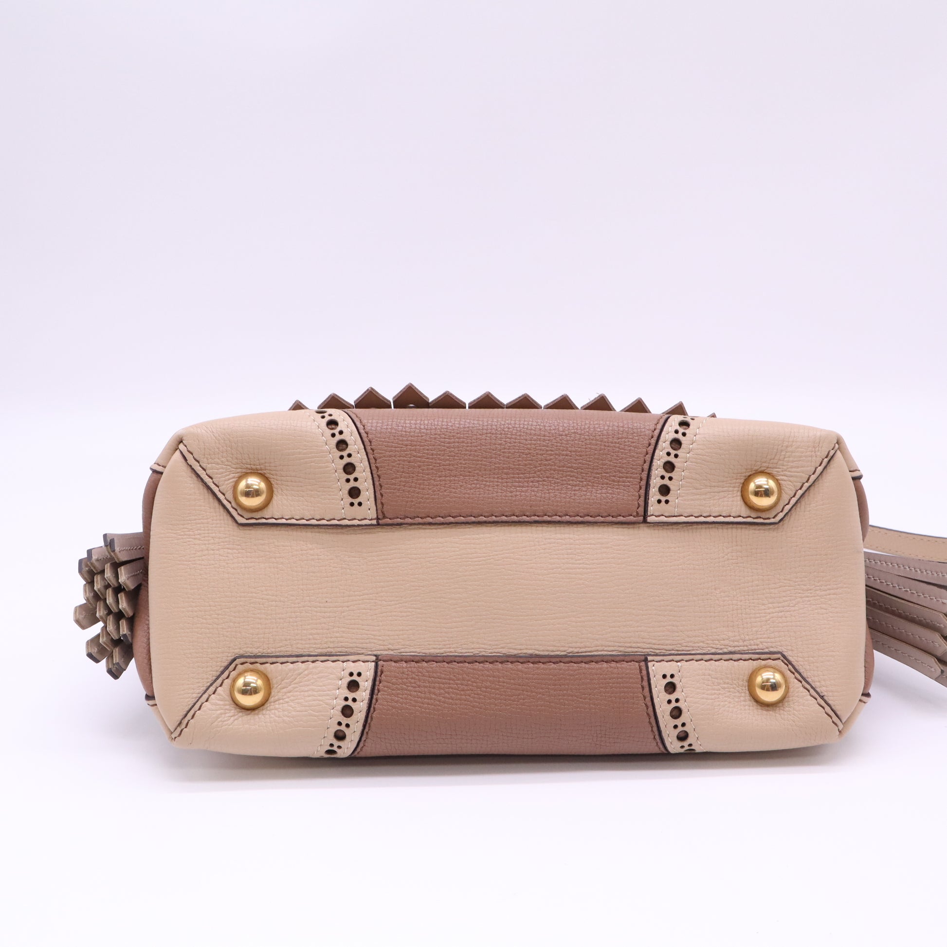 Brogue Banner Tote Fringed Leather Small Twins LDJ4557
