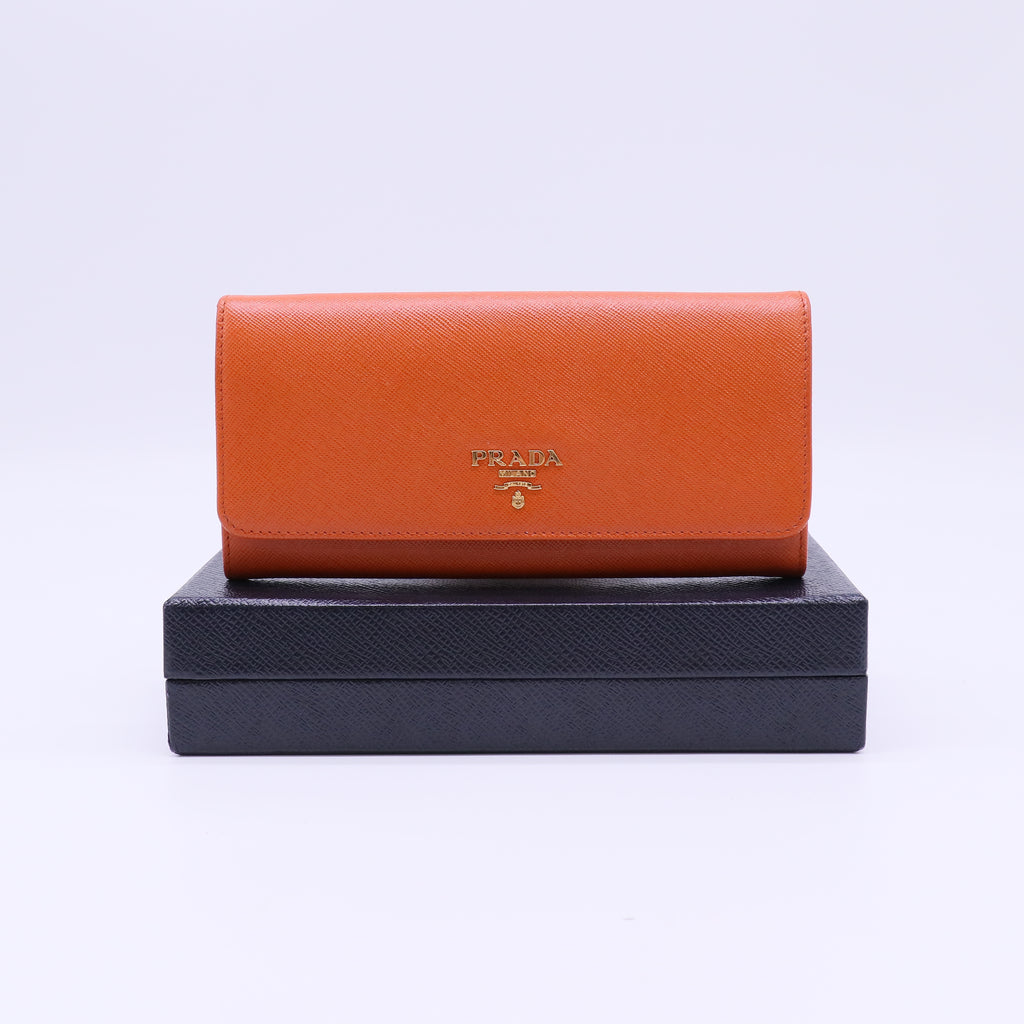 Prada Saffiano Leather Continental Flap Wallet W22026