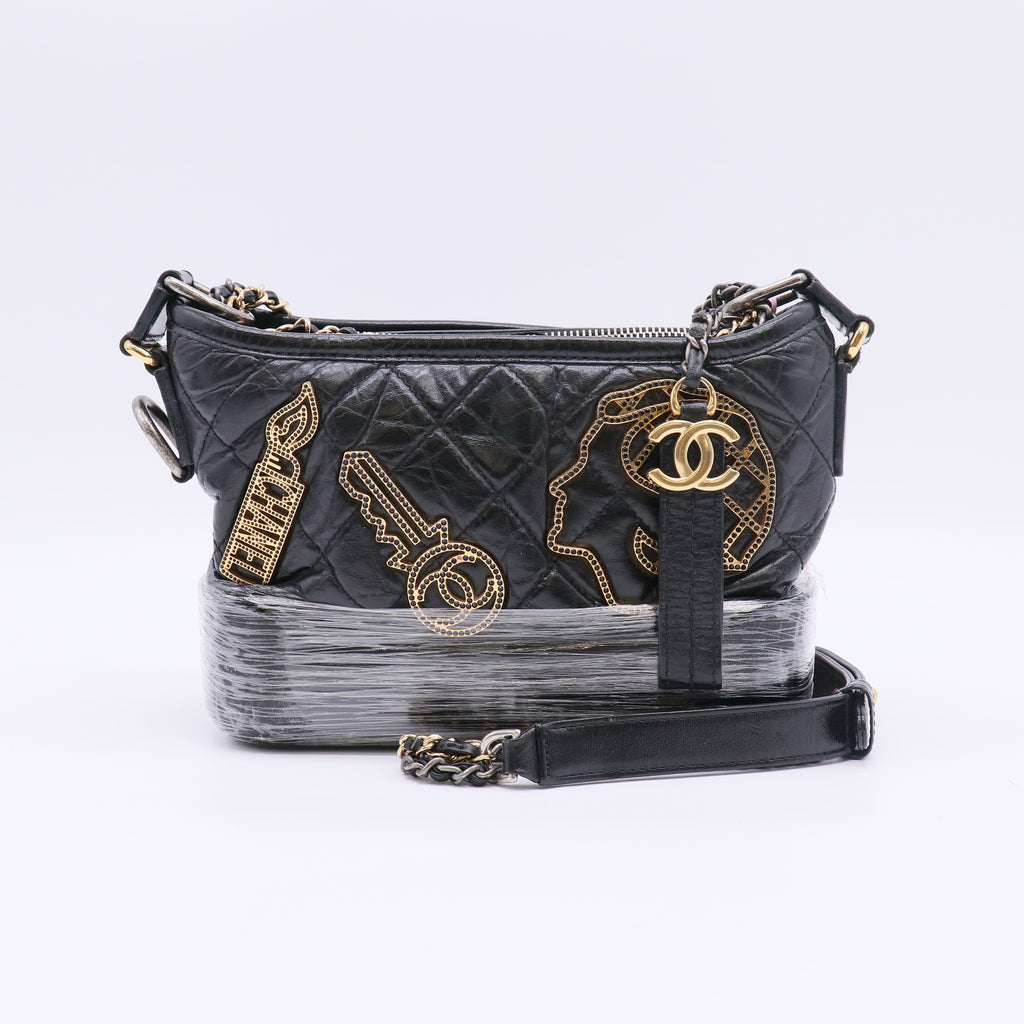 Chanel Gabrielle Hobo Embellished Quilted Aged Calfskin Small twins LDJ5091