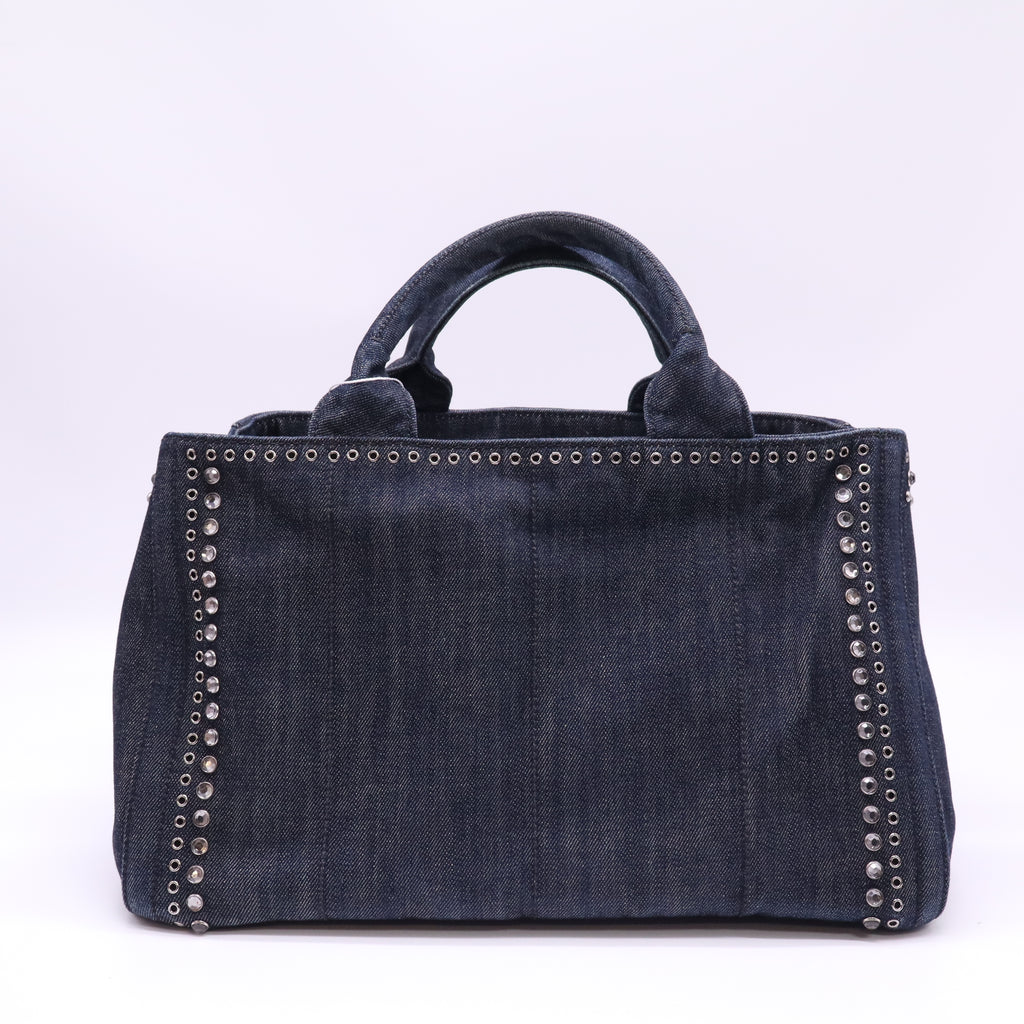 Canapa Convertible Tote Rhinestone Embellished Denim Large Twins LDJ4598