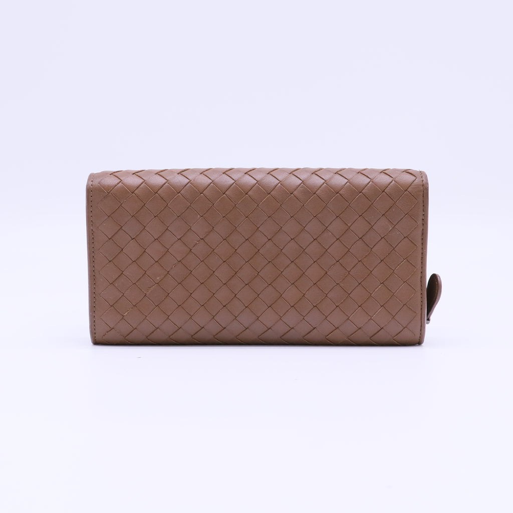 Bottega Veneta Blue Intrecciato Leather Continental W21702