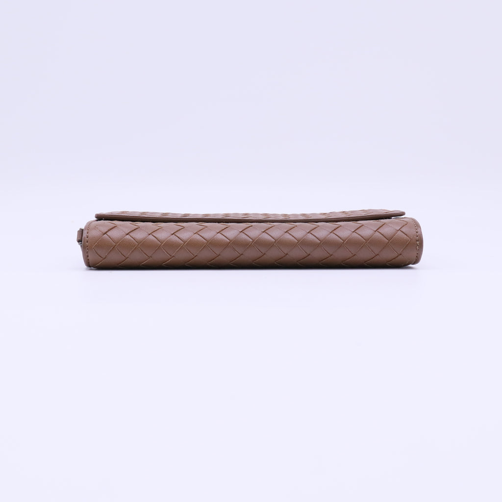 Bottega Veneta Blue Intrecciato Leather Continental W21702