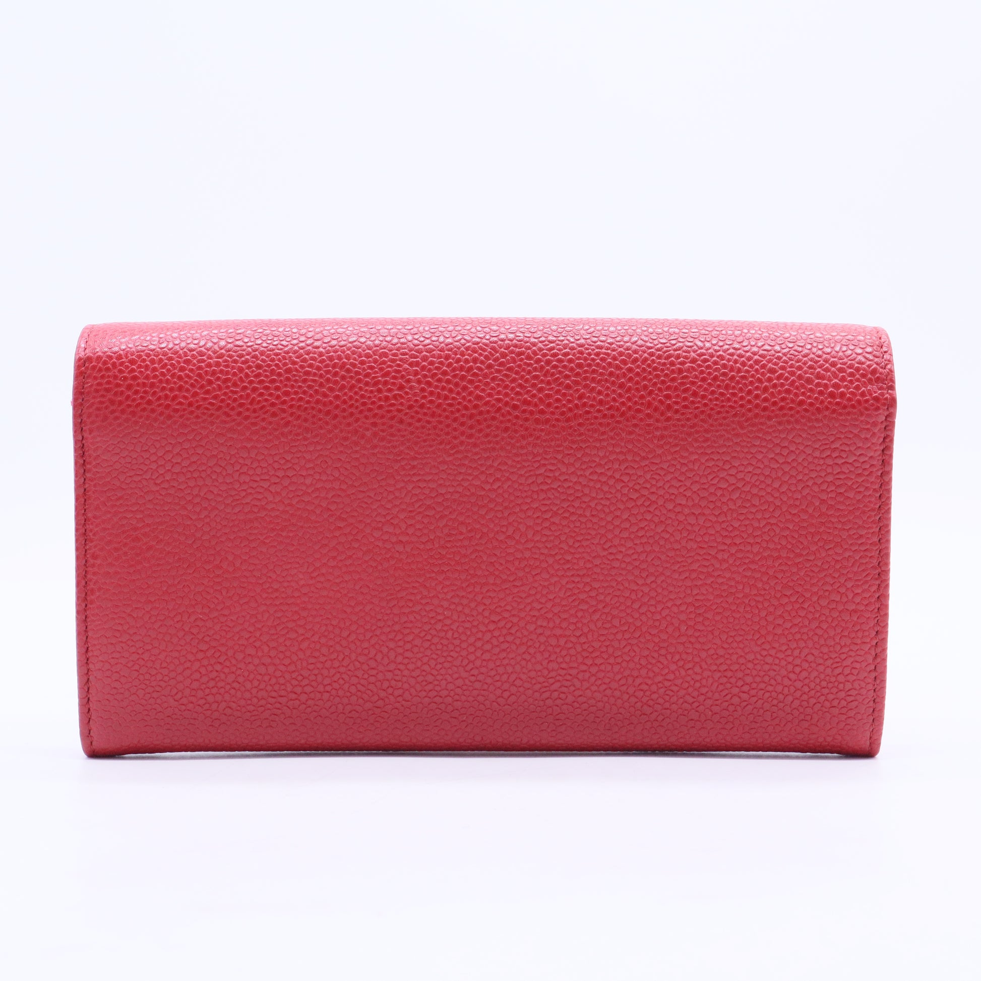 Caviar Timeless CC Large Gusset Flap Wallet Light Red W20439