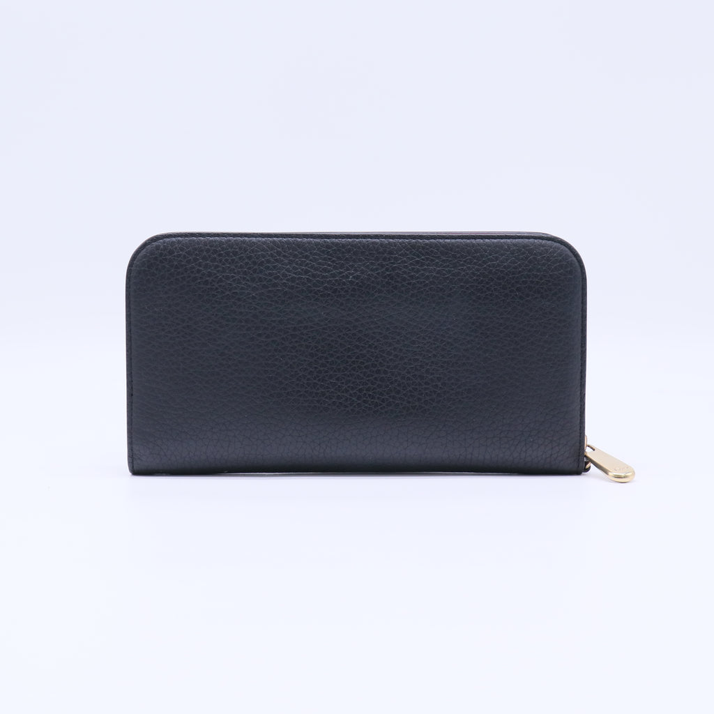 Dior Grained Leather Zip Around Wallet W21618