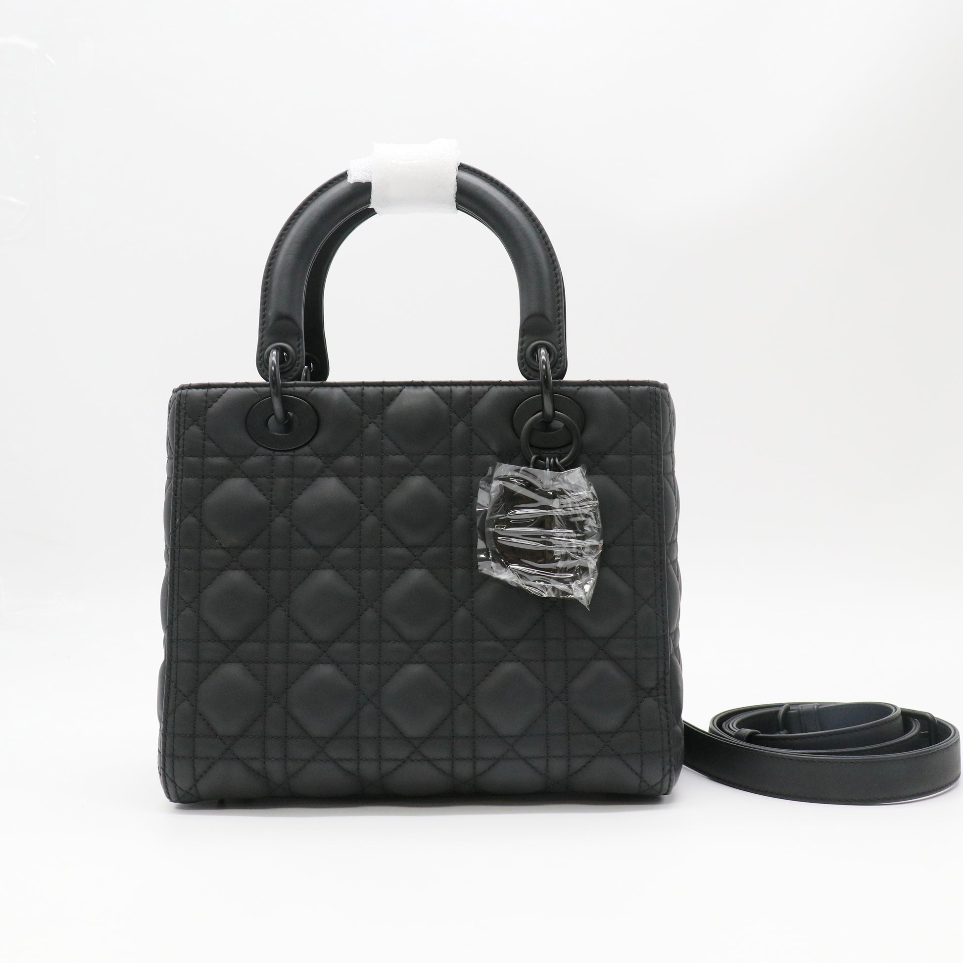 Christian Dior Ultra Matte Calfskin Cannage Lady Dior Black twins LDZ583
