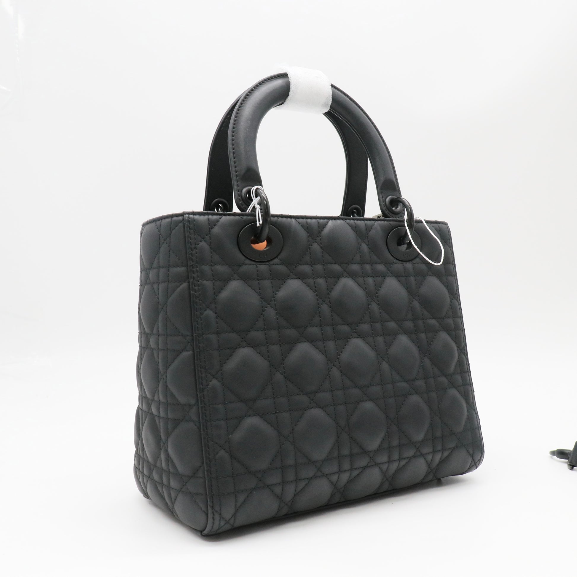 Christian Dior Ultra Matte Calfskin Cannage Lady Dior Black twins LDZ583