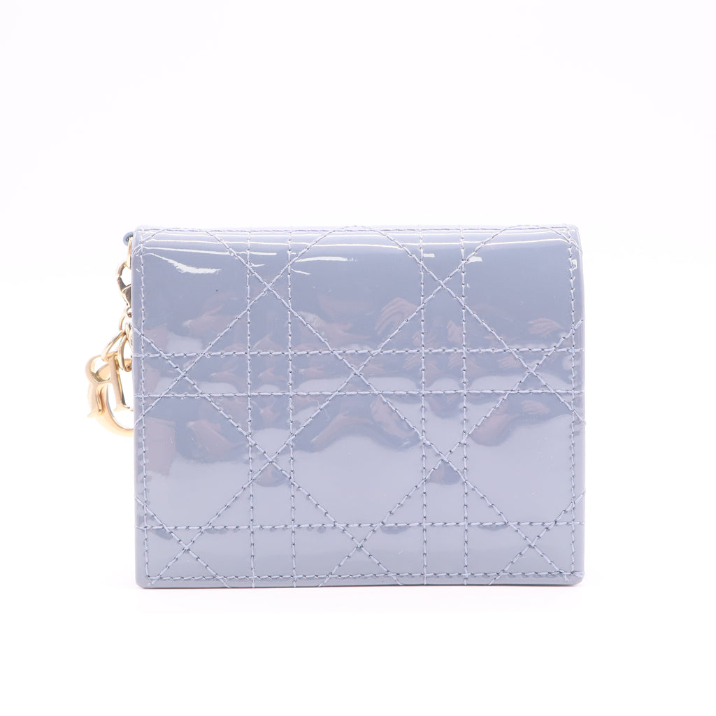Christian Dior Cannage Pattern Patent Leather Wallet twins