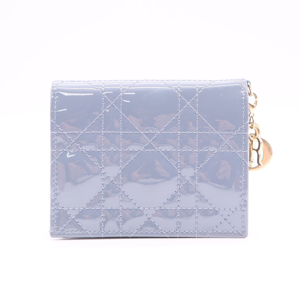 Christian Dior Cannage Pattern Patent Leather Wallet twins