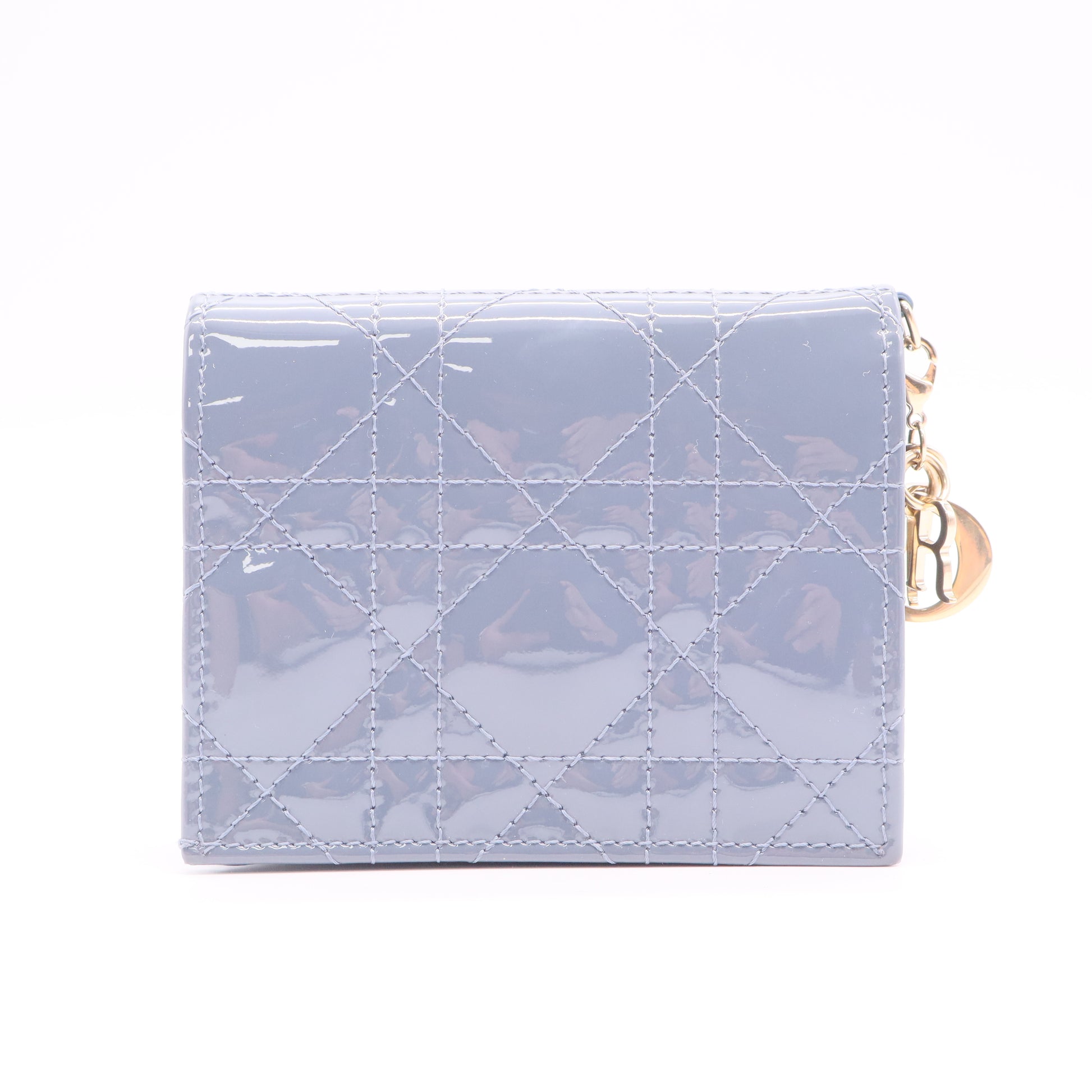 Christian Dior Cannage Pattern Patent Leather Wallet twins