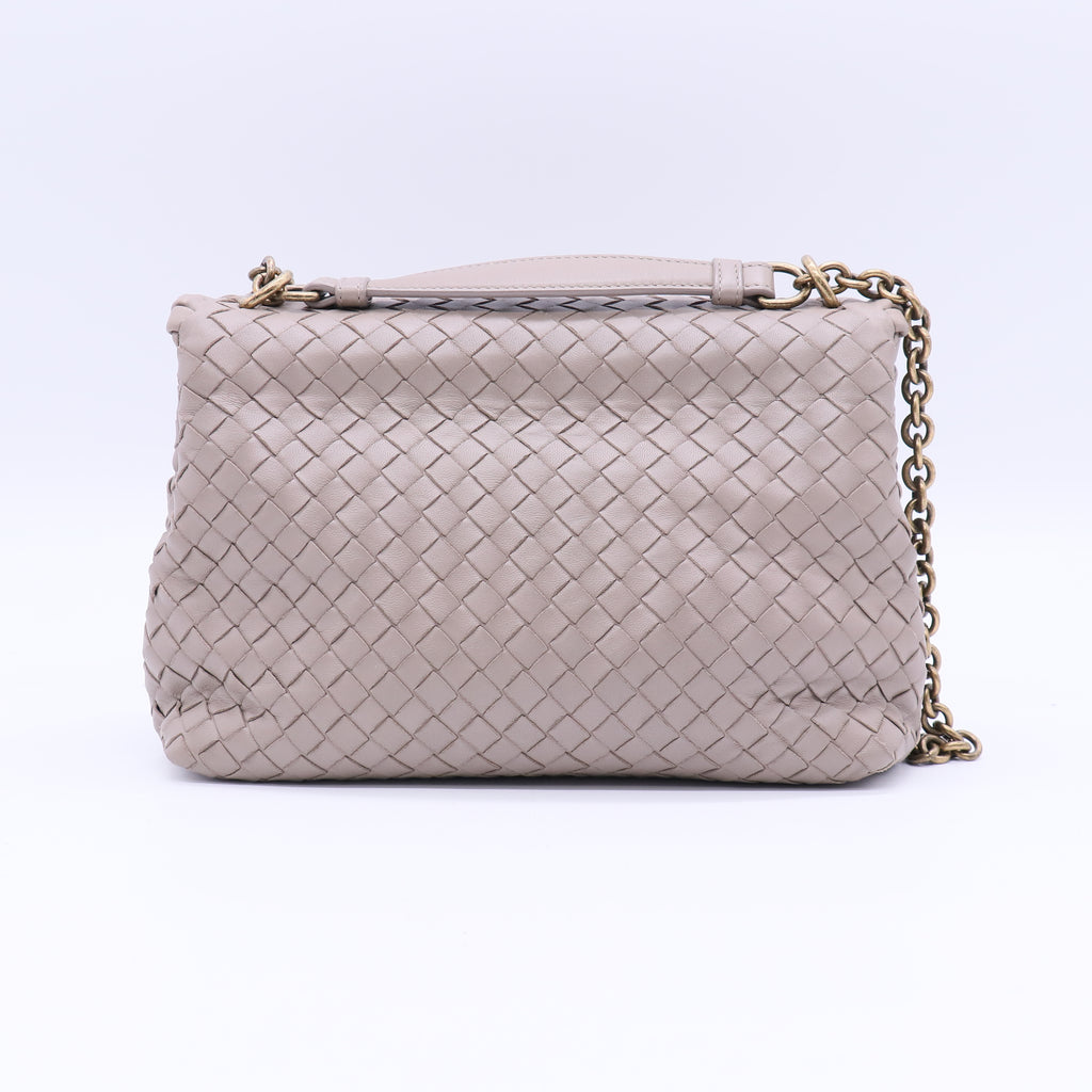Bottega Veneta Intrecciato Beige Woven Nappa Leather Olimpia Bag twins B21634