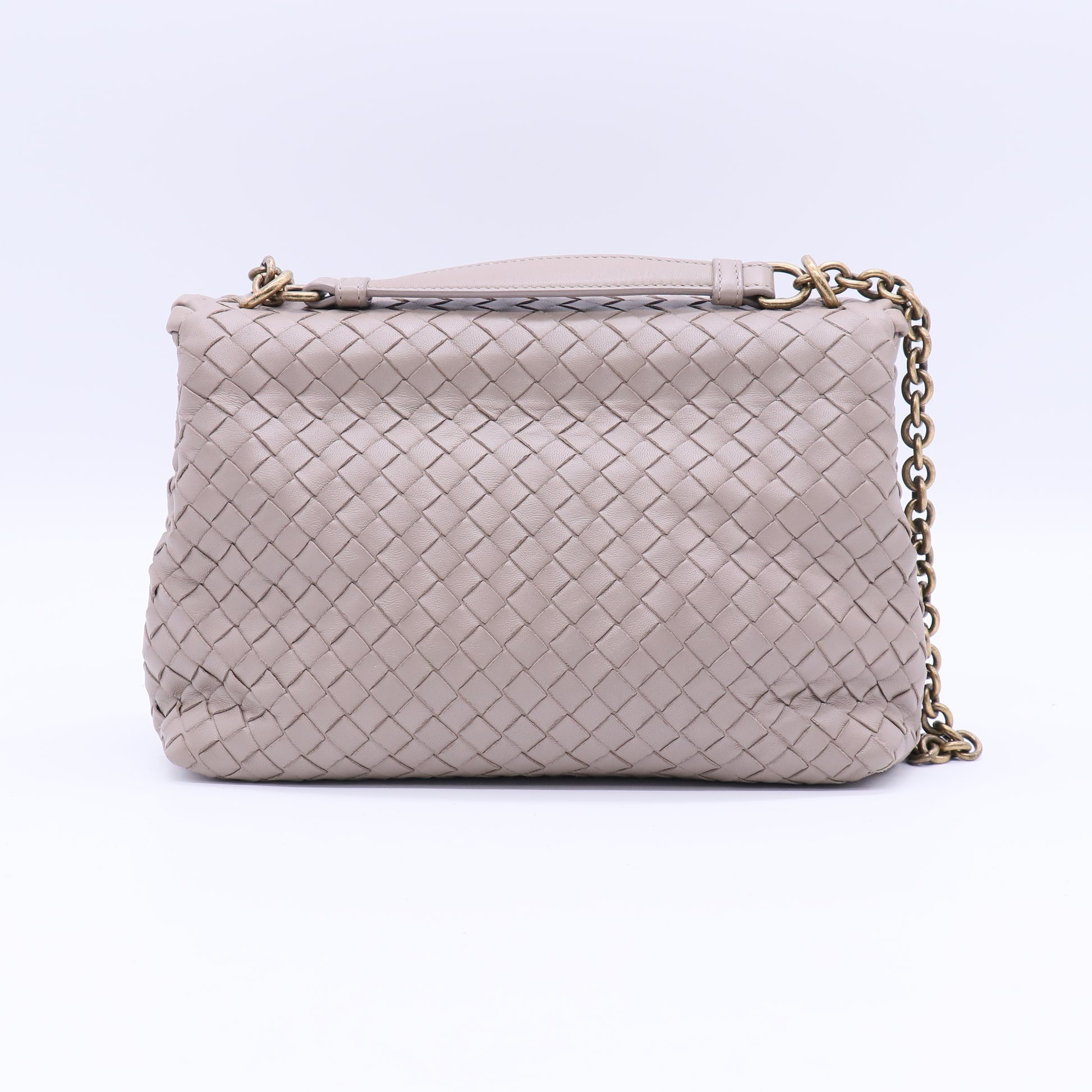Bottega Veneta Intrecciato Beige Woven Nappa Leather Olimpia Bag twins B21634