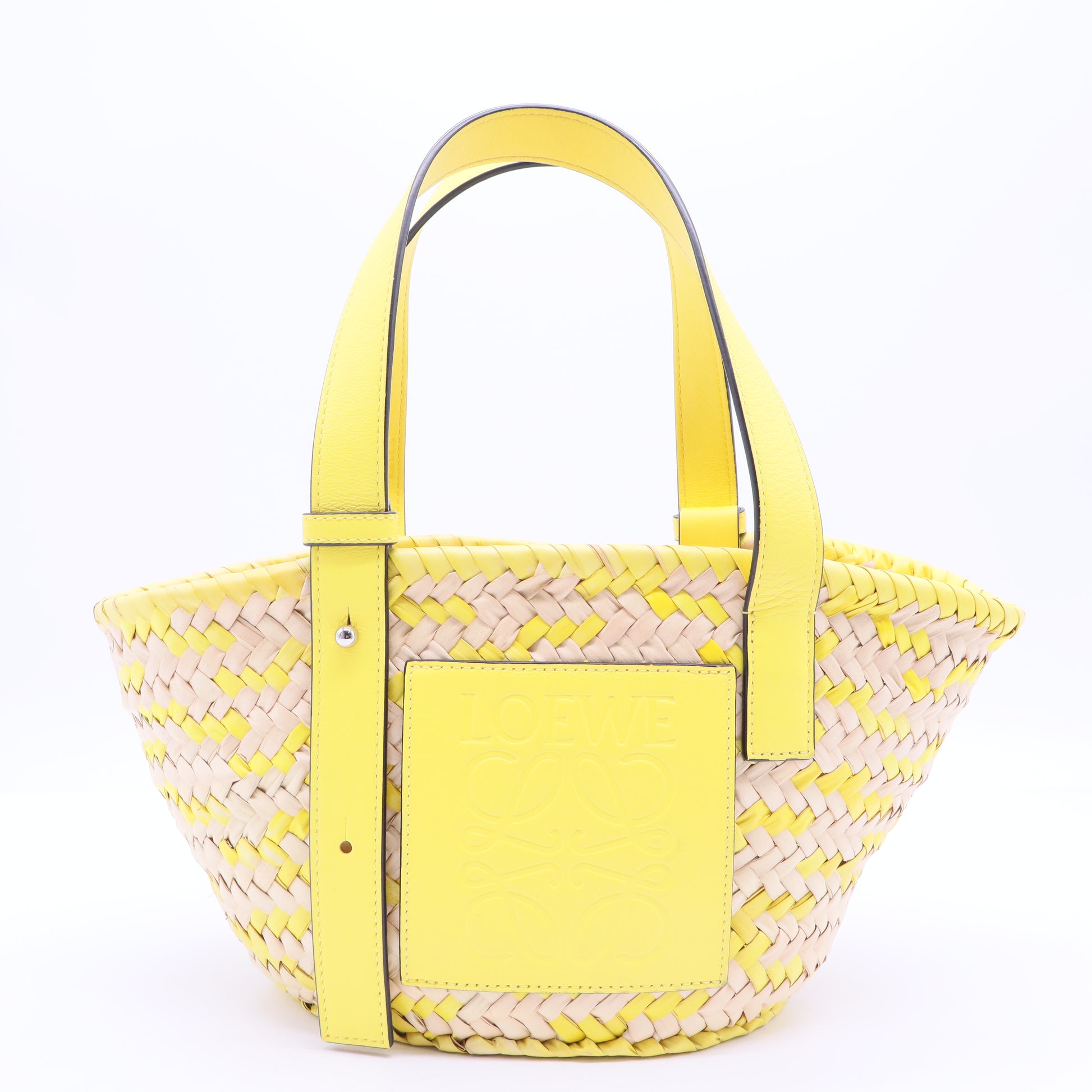 X Paula's Ibiza Small Confetti Basket Tote Bag In Natural Lemon