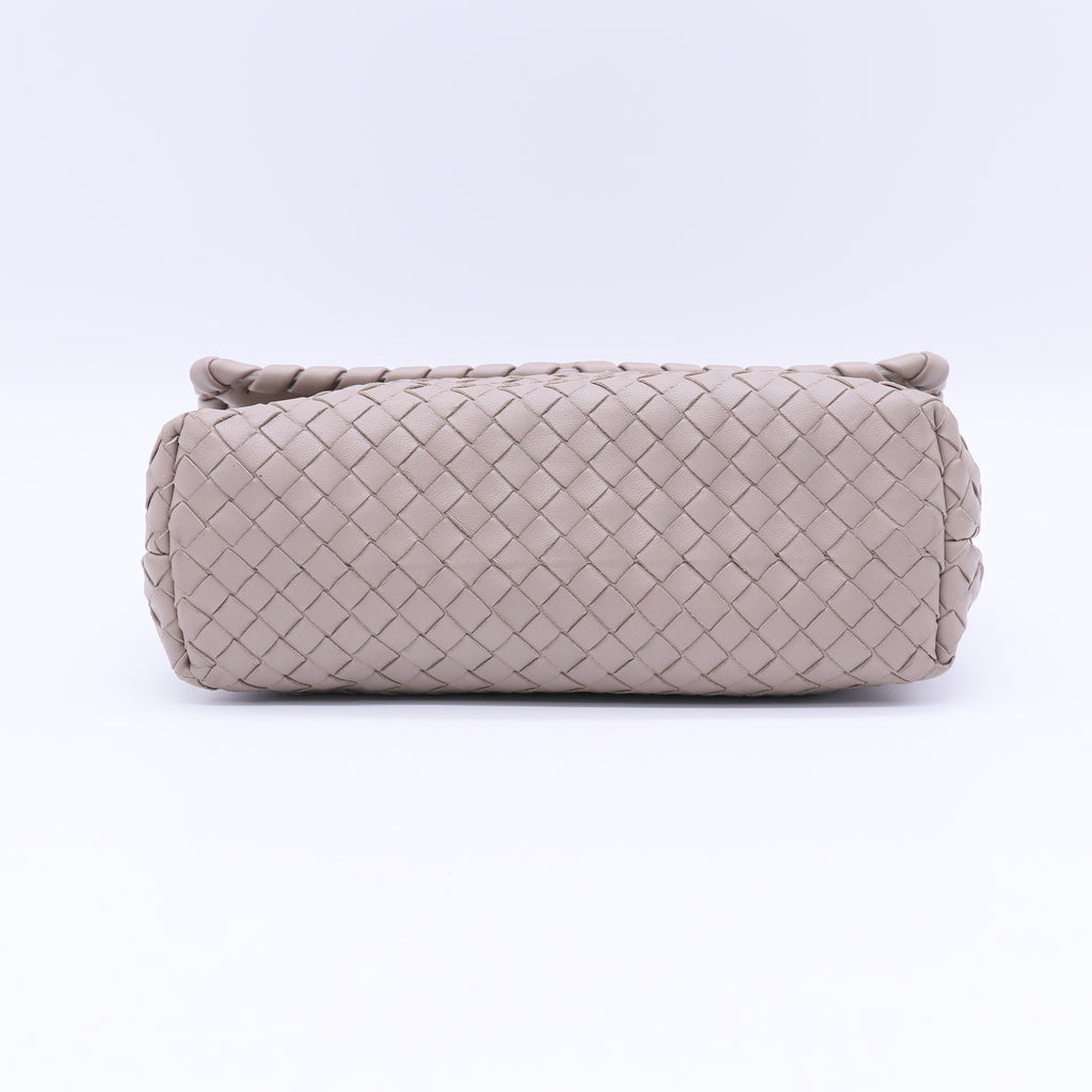 Bottega Veneta Intrecciato Beige Woven Nappa Leather Olimpia Bag twins B21634