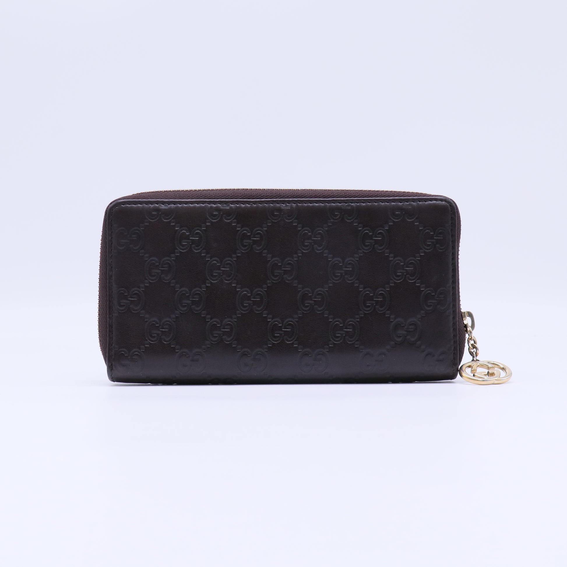 Gucci Signature Leather Zip Around Wallet W21696