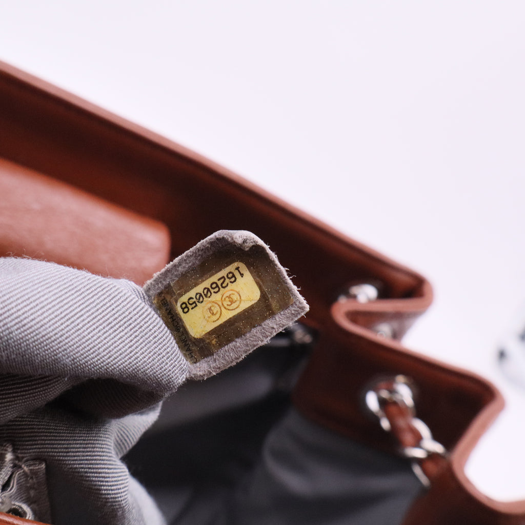 Calfskin Coco Bengal Accordion Flap Camel