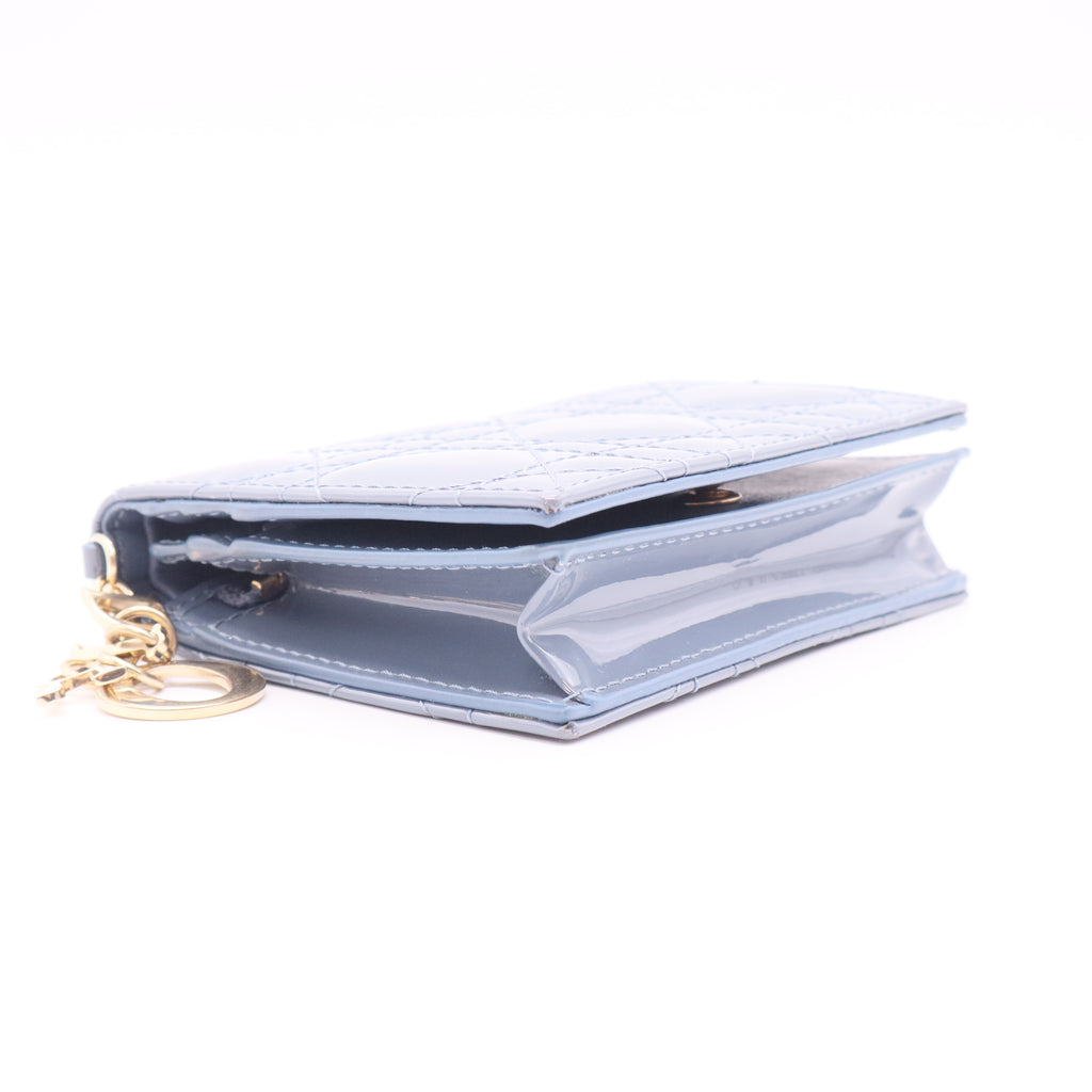 Christian Dior Cannage Pattern Patent Leather Wallet twins