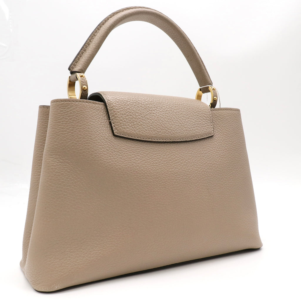 Louis Vuitton Latte Taurillon Leather Capucines PM Bag twins LDZ582