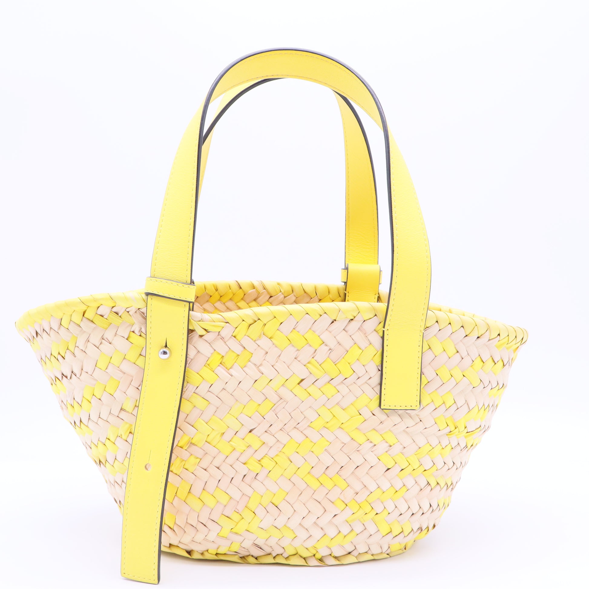 X Paula's Ibiza Small Confetti Basket Tote Bag In Natural Lemon