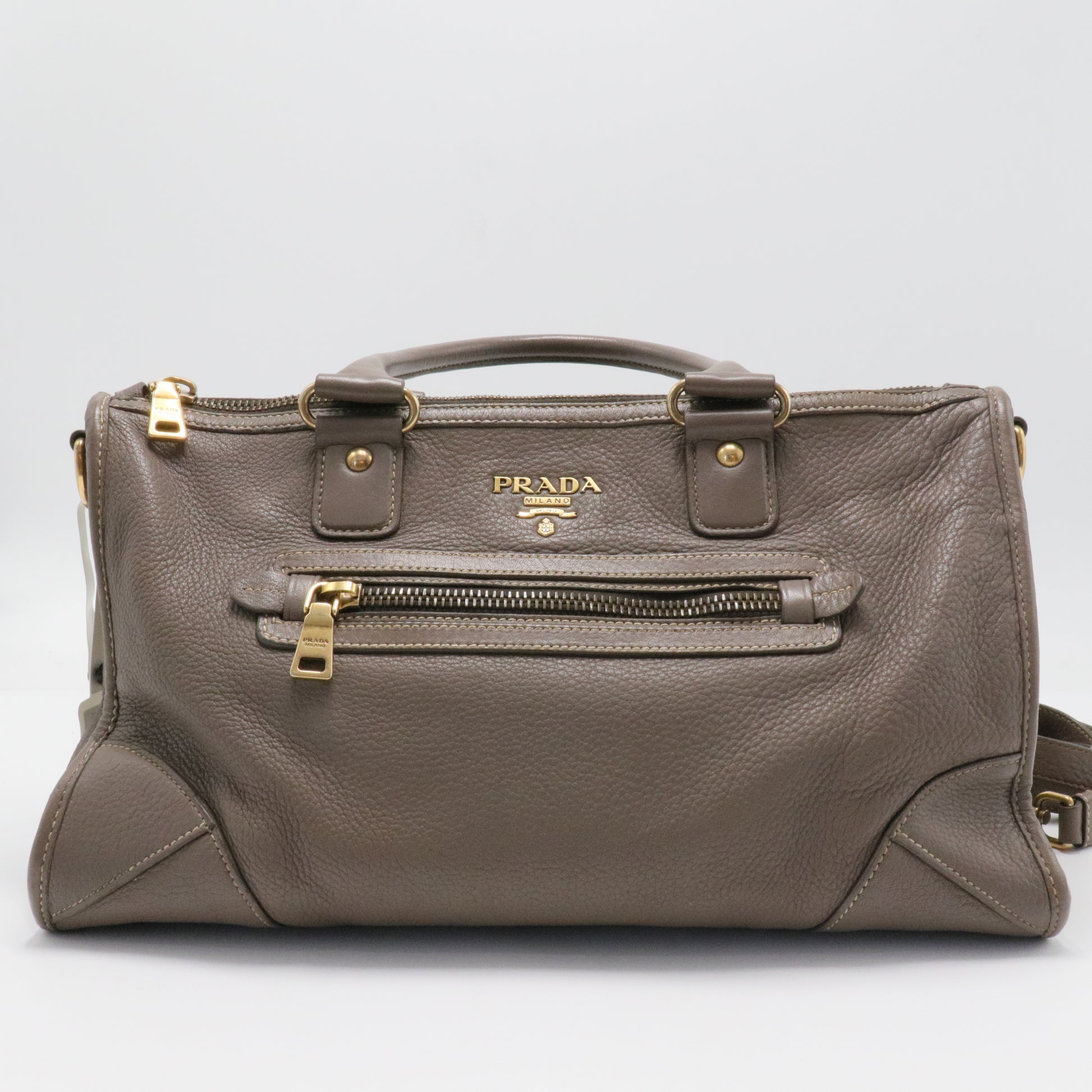 Prada Cervo Deerskin Tote Bambu
