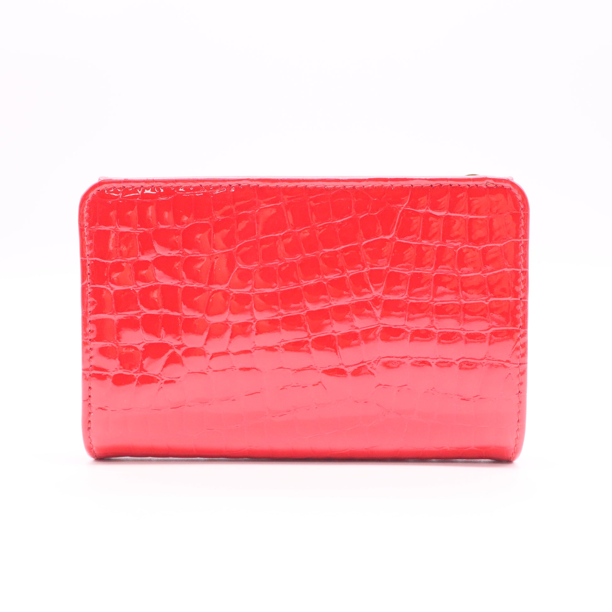 Trifold Flap Wallet Quilted Patent Compact Twins