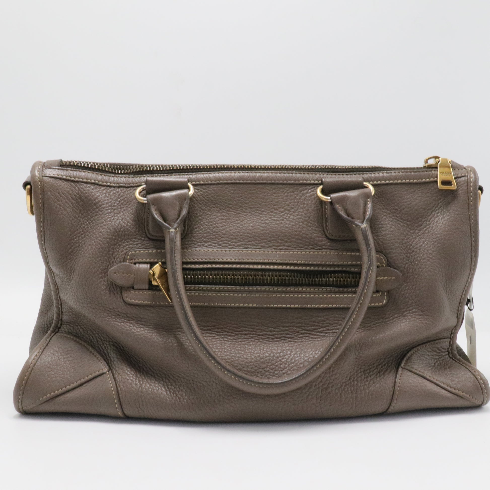 Prada Cervo Deerskin Tote Bambu