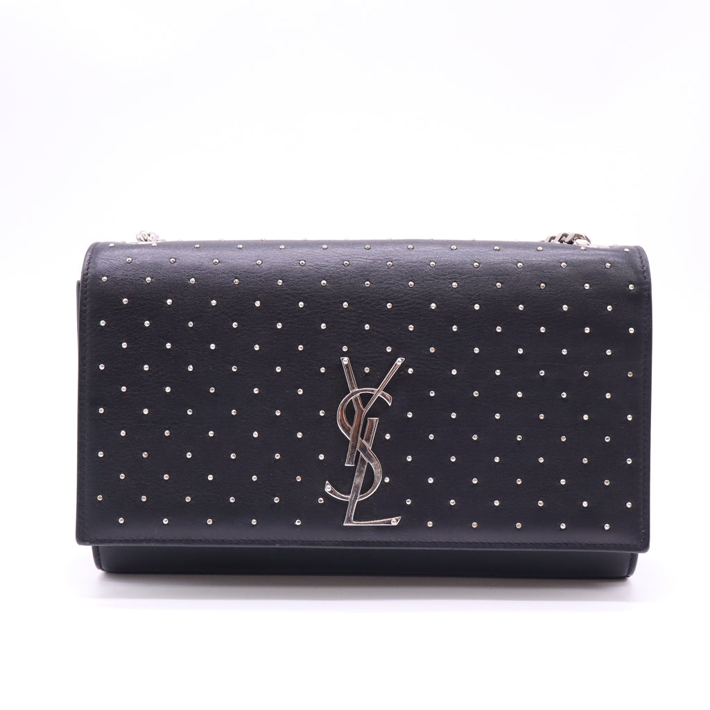 Saint Laurent Grain De Poudre Studded Medium Monogram Kate BagTwins LDJ4555