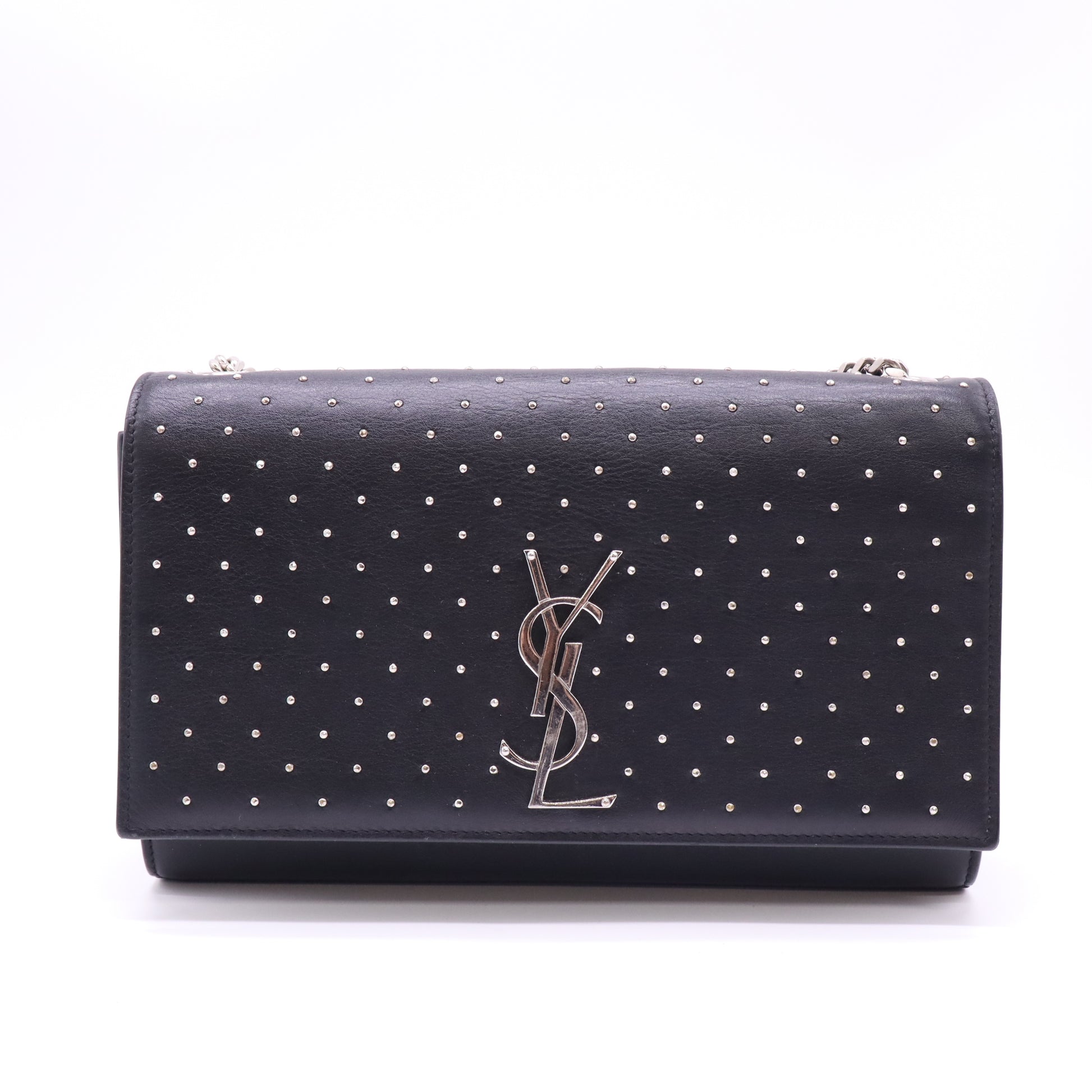 Saint Laurent Grain De Poudre Studded Medium Monogram Kate BagTwins LDJ4555