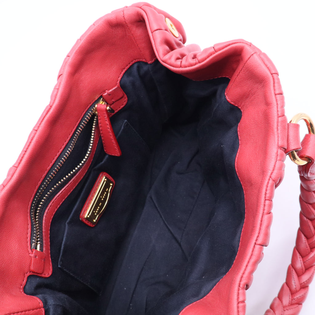 Matelasse Hand Bag Leather 2way