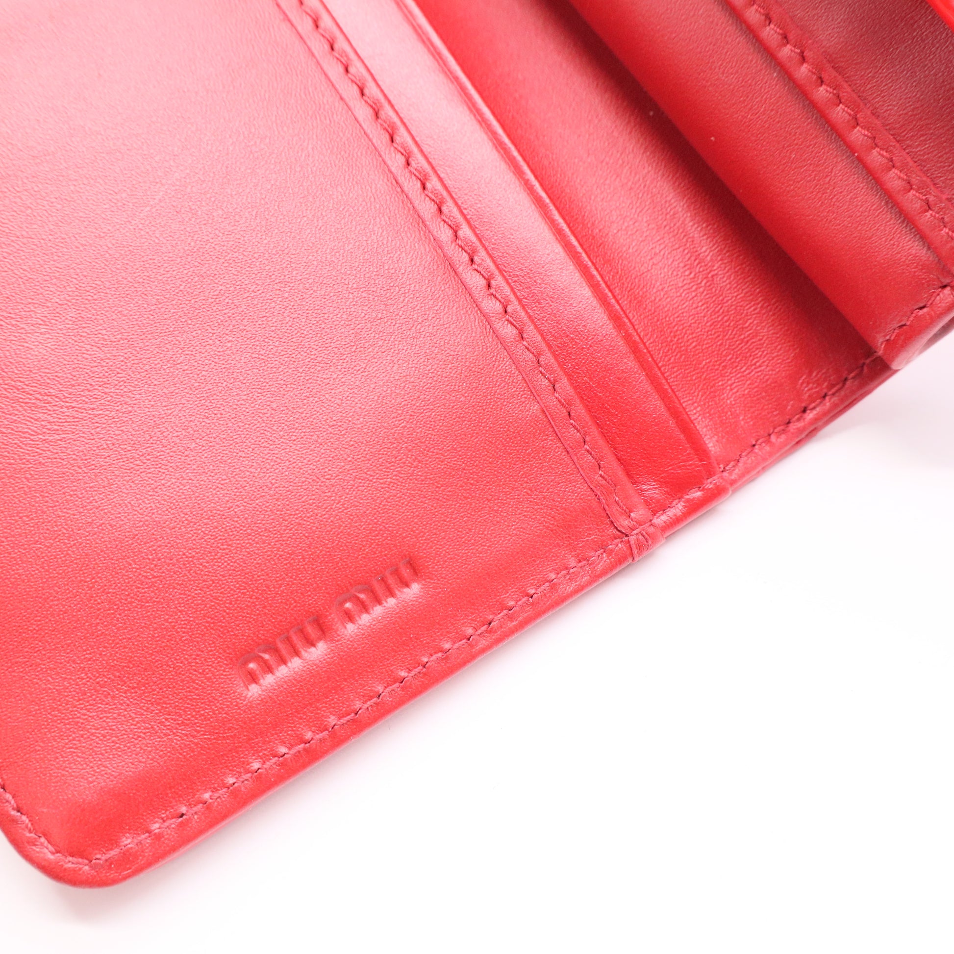 Trifold Flap Wallet Quilted Patent Compact Twins