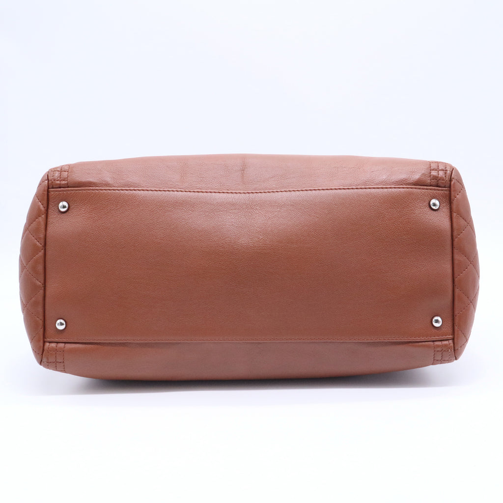 Calfskin Coco Bengal Accordion Flap Camel