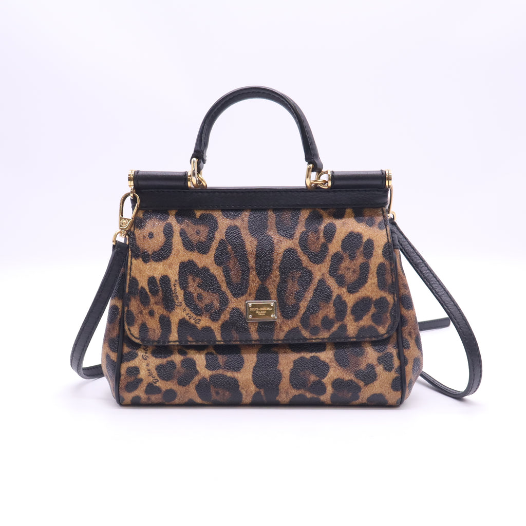 Leather Sicily Leopard Print Coated Small B24239