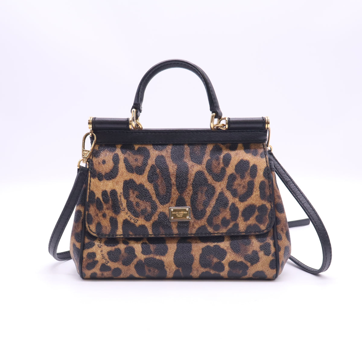 Leather Sicily Leopard Print Coated Small B24239