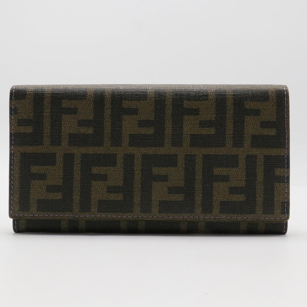 obacco Zucca Coated Canvas Flap Continental Wallet