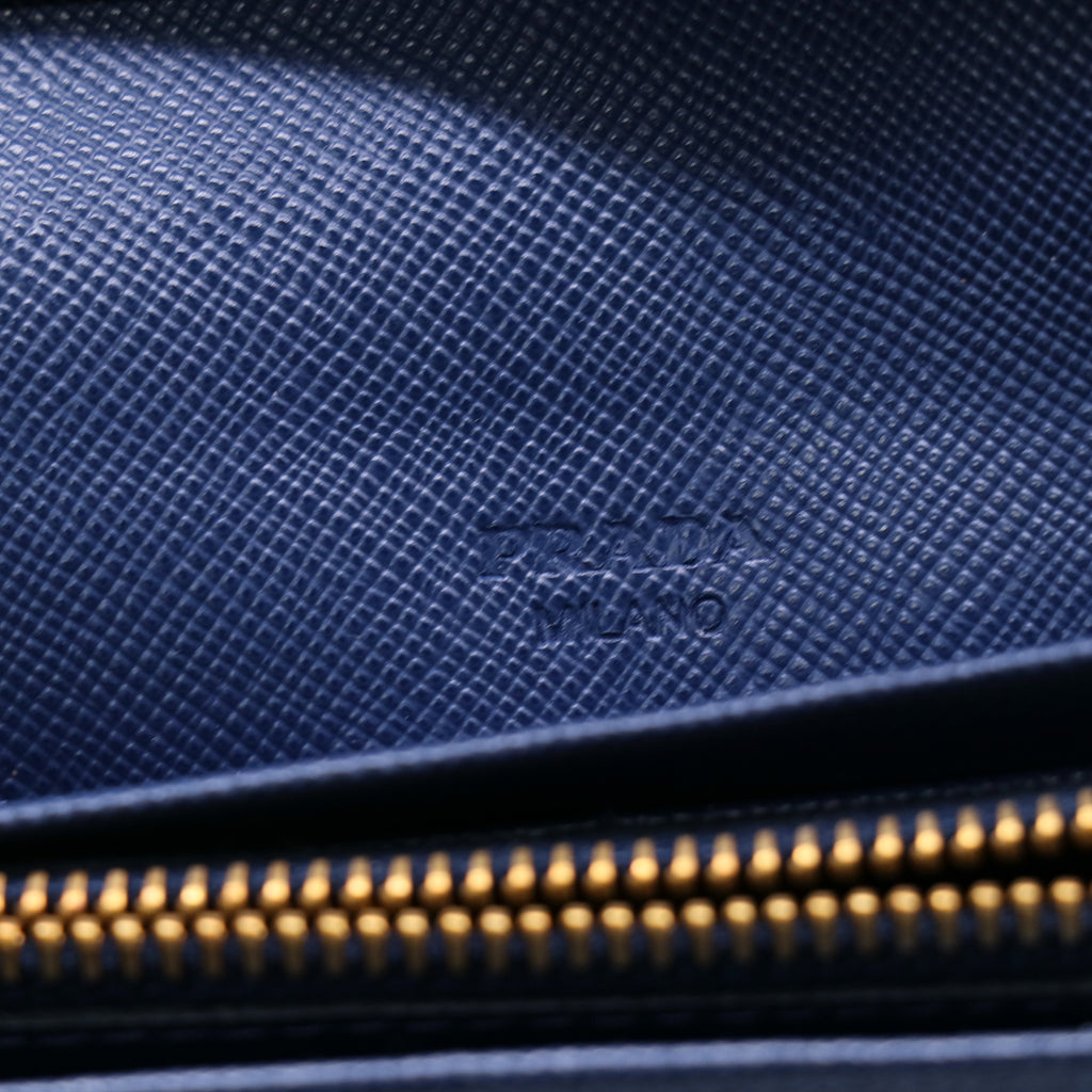 Prada Saffiano Fiocco Bow Continental Wallet Astrale twins W20907