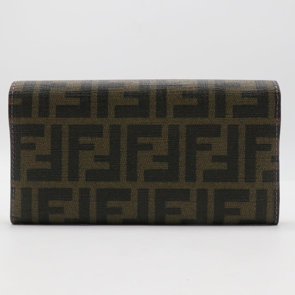 obacco Zucca Coated Canvas Flap Continental Wallet