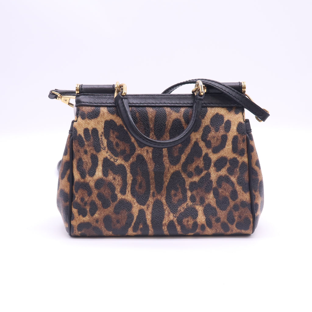 Leather Sicily Leopard Print Coated Small B24239