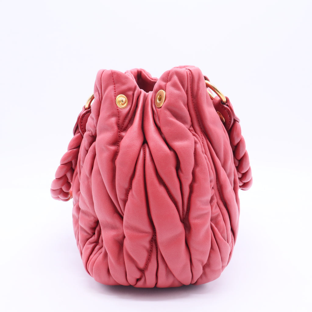 Matelasse Hand Bag Leather 2way