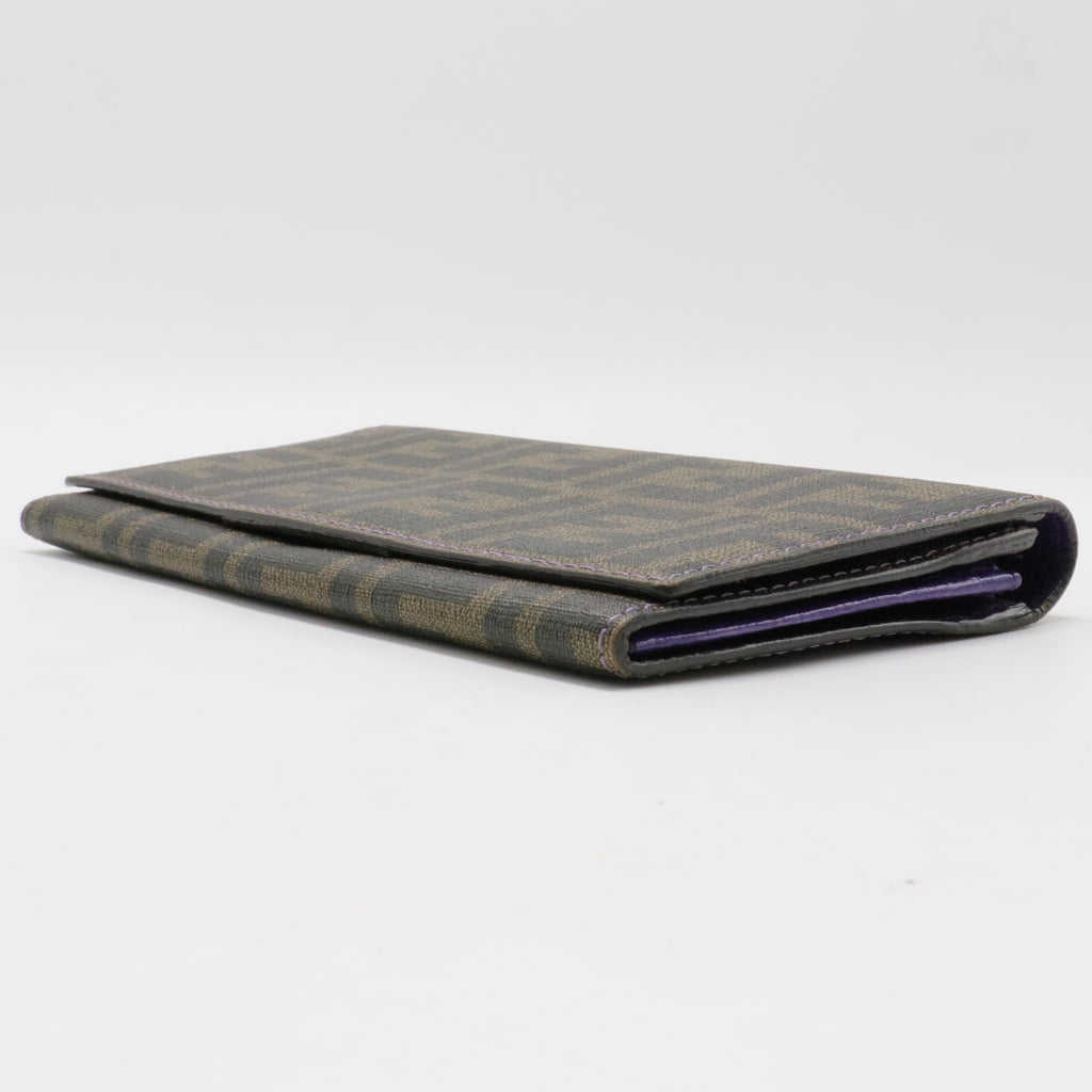 obacco Zucca Coated Canvas Flap Continental Wallet