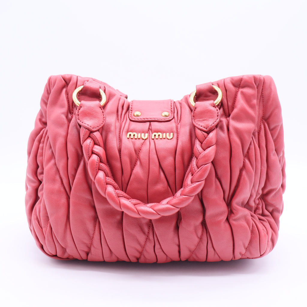 Matelasse Hand Bag Leather 2way