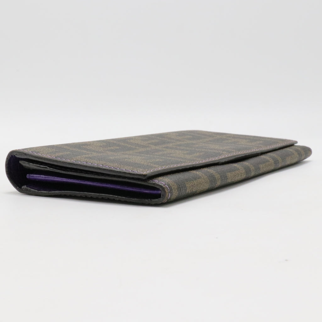 obacco Zucca Coated Canvas Flap Continental Wallet