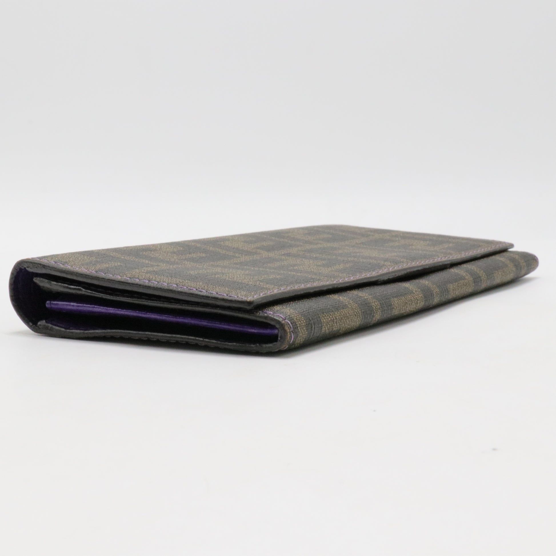 obacco Zucca Coated Canvas Flap Continental Wallet