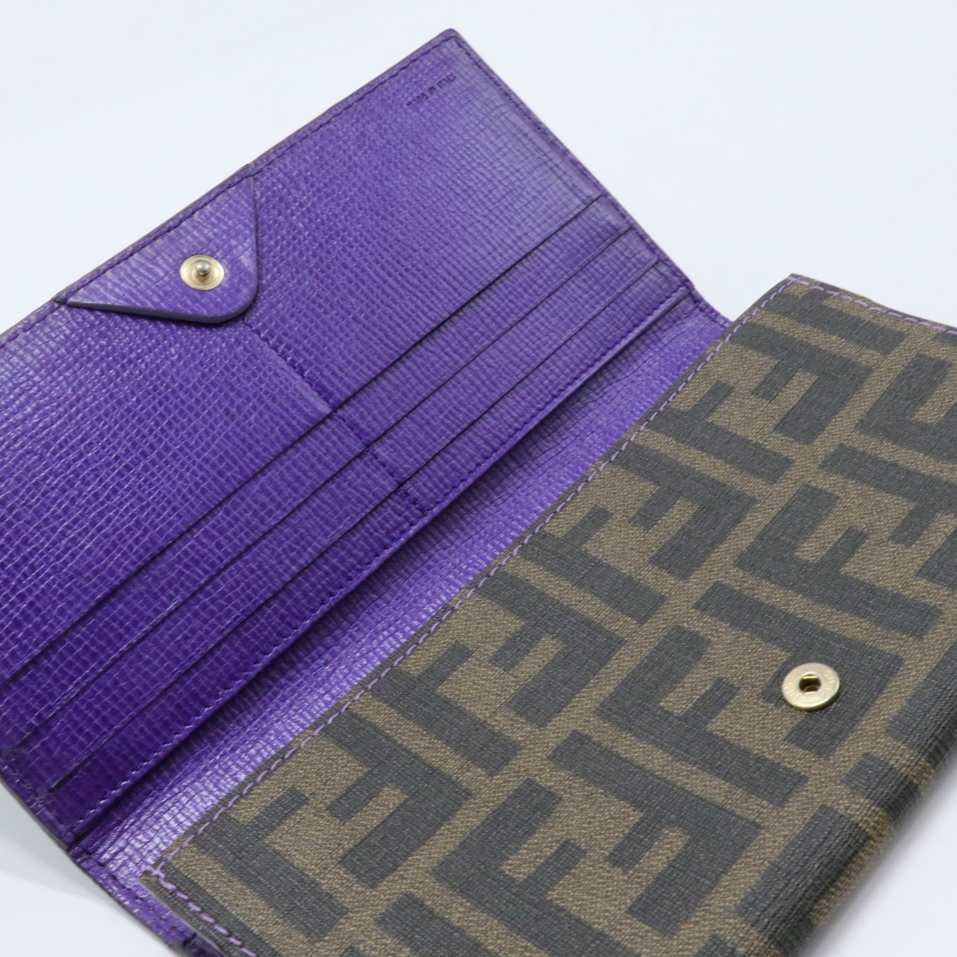 obacco Zucca Coated Canvas Flap Continental Wallet