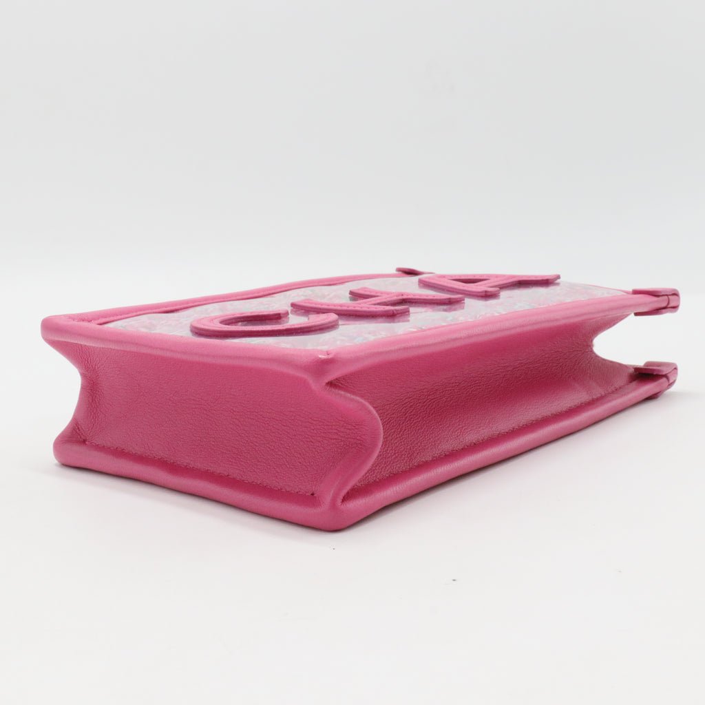 Tweed PVC Lambskin Key Pouch Pink